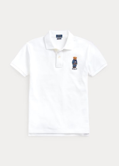 Camisa Polo Polo Ralph Lauren Mujer Blancos - Classic Fit Bear - JREPC3974